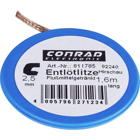 907102 Entlötlitze Länge 1.6 m Breite 2.5 mm Spender