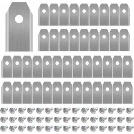 45 x Titan-Ersatzmesser, XU, Rasenmähermesser für alle Husqvarna Automower, Gardena, Yardforce Mähroboter, Hochleistungsmesser (3 g / 0,75 mm) mit Schrauben - (1/4)