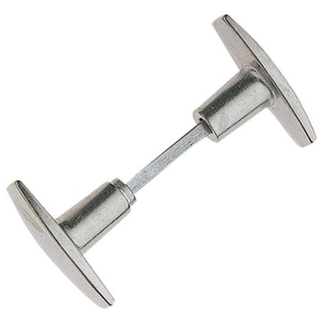 ALPERTEC - Bouton double chantier aluminium poli carré de 6/7 mm