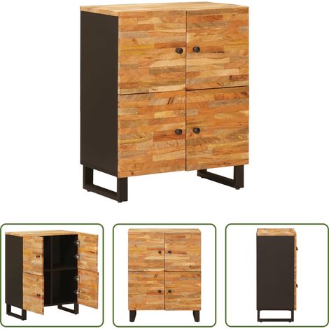 vidaXL Mango Holz -  Seitenschrank mit Tür Braun 60 x 33 x 75 cm Massivholz Mango (1/5)