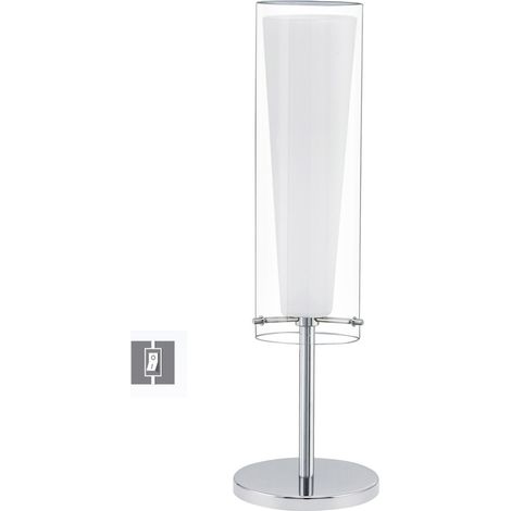 Eglo PINTO E27 Cromo, Trasparente, Bianco lampada da tavolo (1/5)