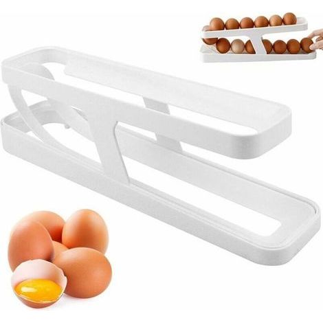HONORNIC - Distributeur D'œufs Pour Réfrigérateur Rouler Automatiquement La Boîte À Œufs，Rangement Oeuf Frigo，Organisateur De Cuisine Pour (1/5)
