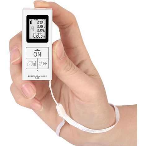 Télémètre Laser Portable, Mini mètre de Mesure Infrarouge Rechargeable numérique, Outil de Mesure à Usage Domestique 98Ft / 30M,1 pcs (1/4)