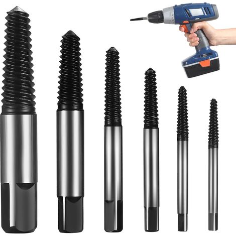Sollbry 6 Pcs Kit Extracteur de Vis Cassée, Extracteur de Vis Casse, Extracteur de Boulons Cassés Universel Tourne a Gauche, Extracteurs de Vis Dénudés (1/5)
