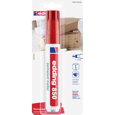 Edding 4-850-1-4002 Marcatore indelebile Rosso resistente all'acqua: Sì (1/5)