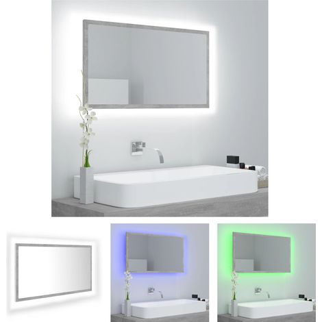 LED-Badspiegel Betongrau 80x8,5x37 cm Spanplatte (1/5)