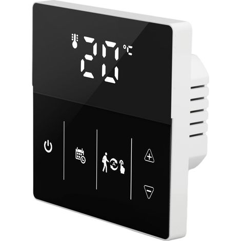 Intelligentes WLAN-Thermostat mit digitalem Touchscreen, Sprachsteuerung und mobiler App, für den Heimgebrauch, 90–240 V, schwarz (1/5)