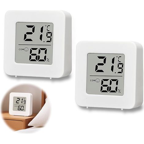 Mini-Funkthermometer mit LCD-Display, Luftfeuchtigkeit/Temperatur, Babyzimmer/Wohnzimmer/Büro/Gewächshaus.