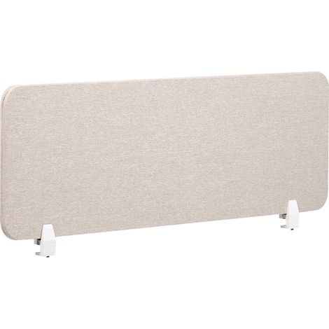 Desk Screen Beige PET Board Fabric Cover 120 x 40 cm Acoustic Screen Modular Mounting Clamps Home Office WALLY (1/5)