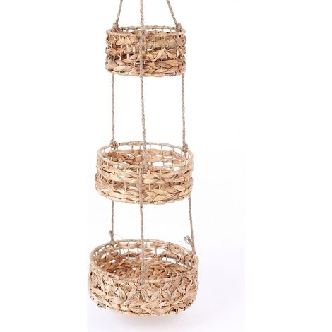 Corbeille à fruits suspendue, présentoir avec 3 paniers, étagère à fruits pour le stockage des fruits et légumes (1/5)