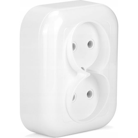 Enchufe de pared blanco Monti (1/2)