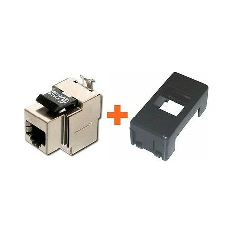 Keystone presa rete cat.6 stp rj45 schermata comaptibile Gewiss System nera