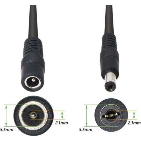 Câble d'alimentation Splitter 1 mâle à 2 femelles 5.5/2.1mm, 30cm, cuivre pur, 100W max (1/4)