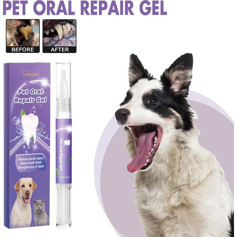 Zahnpflegegel für Haustiere zur gründlichen Reinigung von Zahnverfärbungen bei Hunden und Katzen – 3 ml x 1 Stück -- DE (1/5)
