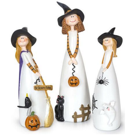 Statue de sorcière en résine, décoration d'Halloween, convient également comme décoration de bureau ou de chambre à coucher 1 citrouille (1/4)