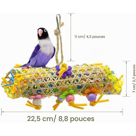 Bird Toys, Chew Toys for Birds, Swings, Bell and Foot Catch Ball for Small Parrots, Macaws, Parakeets, Conures, Cockatiels (1/4)