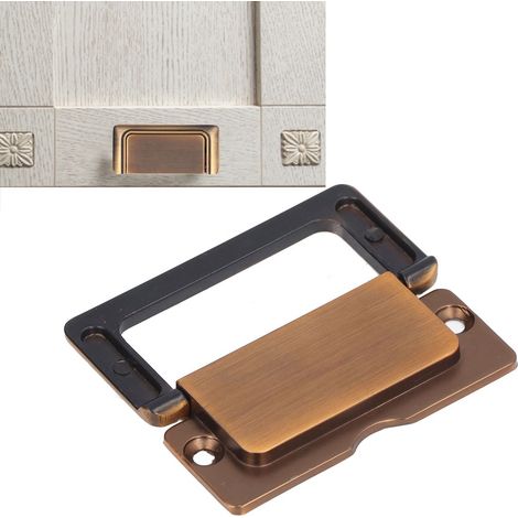 Sistema de apertura de puertas integrado y discreto para armarios: tirador individual retro mate sin rebaje – zinc, dimensiones 7,5 x 3,4 cm, 2 tornillos incluidos. (1/5)
