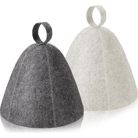Gorro de sauna de fieltro (2 piezas), ideal para hombres y mujeres, protección transpirable para la cabeza, apto para saunas, spas y baños. (1/4)
