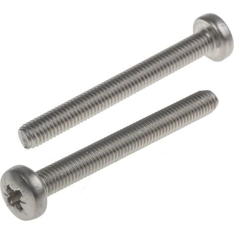Vis à métaux RS PRO M5 à tête Cylindrique Pozidriv en Acier Inoxydable, 45mm ( Prix pour Sachet de 50 )