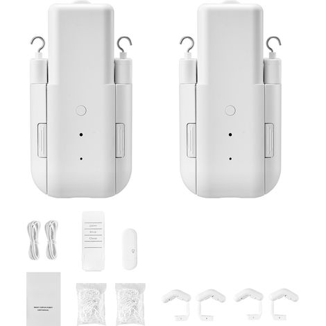 Mophorn Juego de 2 Dispositivos Automáticos para Cortinas, Sistema Inteligente con Control por App y Mando a Distancia, Compatible con Alexa y Google Home, Función de Programación (1/5)