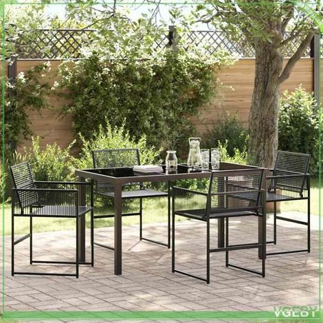 Ensemble de salle à manger pour jardin - FAFEICY - 3379327 - Noir - 4 personnes - Hauteur réglable (1/5)
