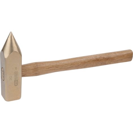 Marteau tête pointue - Manche Hickory - Tête 5000g, 900mm - Amagnétique - Antidéflagrant - Alliage Aluminium-Bronze (1/5)