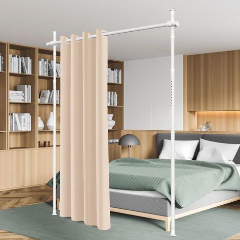 Wolketon Asta per tende verticali 1.22-3.05 m Regolabile in altezza larghezza 70-177 cm 3 aste Bianco
