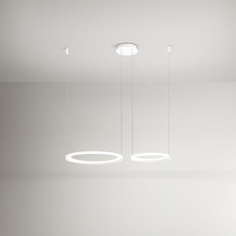 Lustre Suspendu Double Led Edge 99W Blanc Mat Perenz