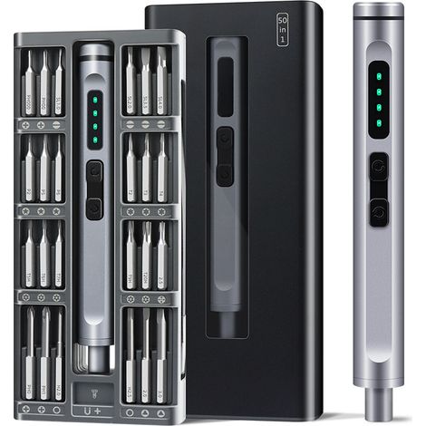 Ensemble de mini tournevis électriques, lumière LED sans ombre, 48 embouts de précision en alliage, kit d'outils de réparation portable (1/5)