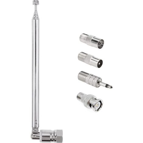 Antenne télescopique Dab FM avec connecteur jack BNC adaptateur mâle de type F, antenne de rechange pour radio domestique, HiFi, récepteur stéréo AV Scanner (1/5)