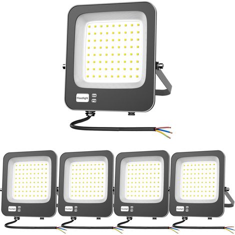 Projecteur LED Extérieur 50W, Spot LED Extérieur IP66 Etanche Luminaire Exterieur de Sécurité,3000K Blanc Chaud Super Lumineux Eclairage Exterieur Murale pour Cour,Jardin,Garage,Patio-5 Pack