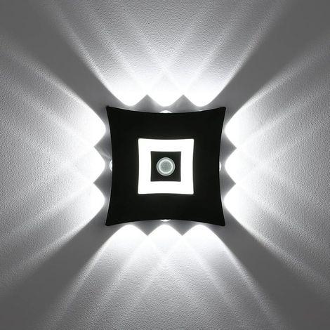 18W LED Applique Murale Extérieur Intérieur Moderne avec Détecteur de Mouvement PIR, Éclairage Mural Étanche IP65, Applique Murale en Aluminium Blanc Froid 6000K pour Jardin, Noir (1/5)