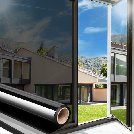 Film Fenêtre Anti Regard - 1 Rouleau 50x200cm - Miroir UV Bloquant - pour Contrôle de Chaleur Maison et Bureau (1/5)