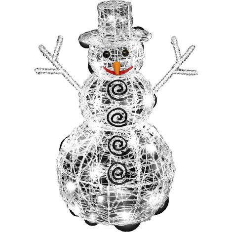 Décoration lumineuse LED extérieur Bonhomme de neige H60 cm (1/3)