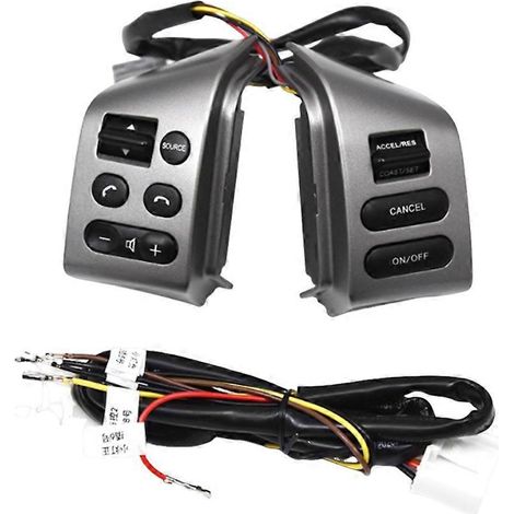 Interruptor de control de crucero para Nissan Sylphy 2008-2019, botón del volante con arnés de cableado, color plata. (1/5)