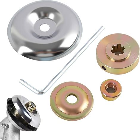 Kit Réparation Débroussailleuse 10 Pièces, Écrous Métalliques et Adaptateur pour Lames,Plaques de Fixation et Adaptateur pour Lames de Tondeuse (1/5)