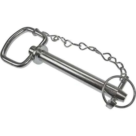 Cyclingcolors – Axe d'attelage avec chaîne et goupille repliable 19mm x 99mm – Pour remorque, tracteur, camion et machines agricoles – Cheville barre supérieure (1/2)