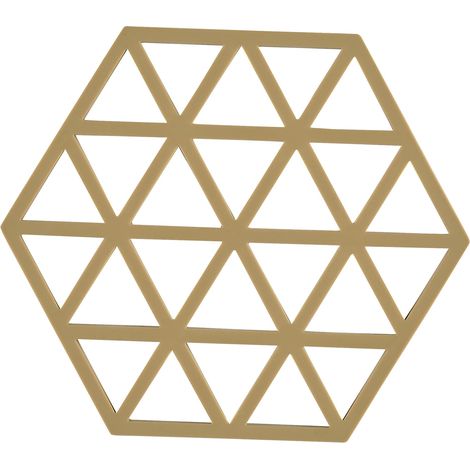 Dessous De Plat Triangle en Silicone - Design Géométrique Moderne - Résistant À 250°C - Lave-Vaisselle - Dimensions 16 x 14 x 0,9 cm - Khaki (1/2)