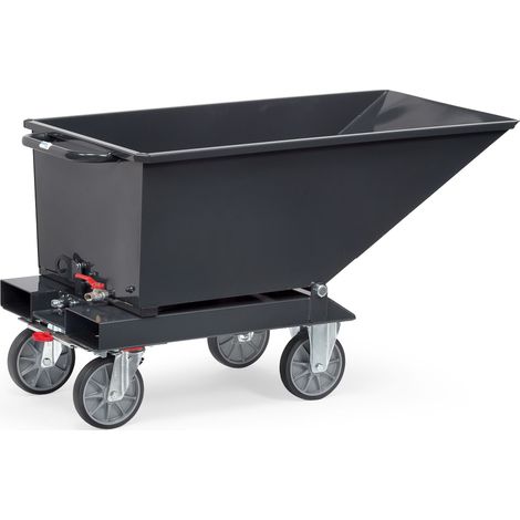 Muldenkipper Inh.250l L1359xB713xH780mm grau m.Ablasshahn FETRA (1/4)