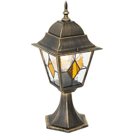 Qazqa – Lampe sur pied extérieur vintage dorée 47 cm – Culot E27 – IP44 pour espaces abrités – Éclairage classique