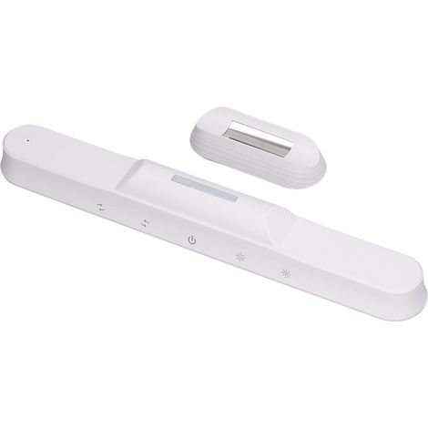 Barre lumineuse tactile à intensité variable, 3 couleurs (3000 à 6000 K), rechargeable, pour éclairage sous meuble avec base magnétique. (1/5)