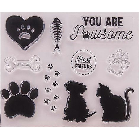 Silikonstempel „Hund für Katze“ für DIY-Alben, Scrapbooking, Fotokarten