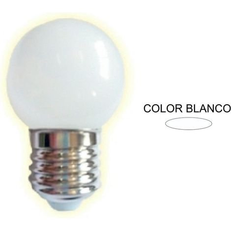 LAMPARA ESFERICA LED BLANCA IP44 ESPECIAL GUIRNALDA E27 0,5W 270º 230V