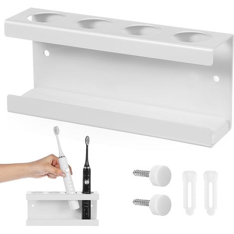 Steel Wall Mounted Electric Toothbrush Holder with Slots