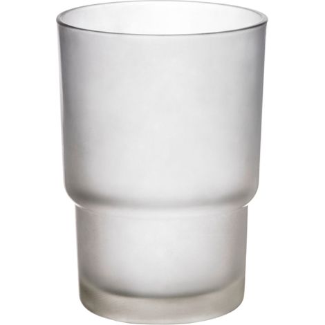 WENKO Gobelet salle de bain, porte brosse à dent de rechange pour les séries murales WENKO, Verre, Ø 7 x 9,5 cm, Mat