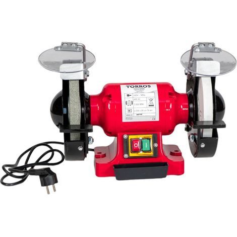Touret à meuler ø200 mm 2850 tr/min 450 W 230V avec meules en grain 36 et 80 Torros TOU200