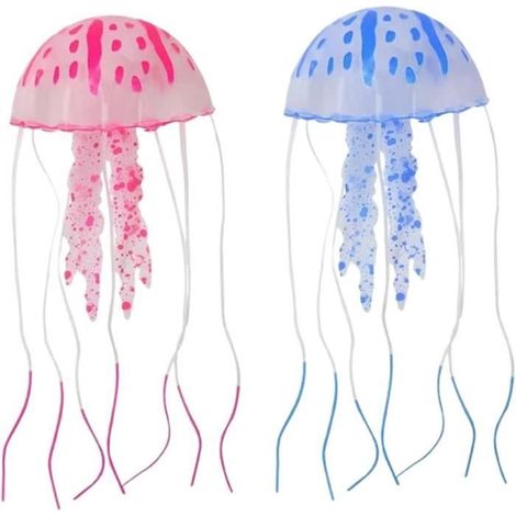 Décoration d'Aquarium - Non spécifié - Méduses Artificielles - Silicone - 2 Pièces - Effet Fluorescent (1/3)