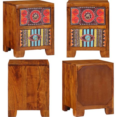 vidaXL Nachttisch 35x35x45 cm Massivholz Akazie (1/5)