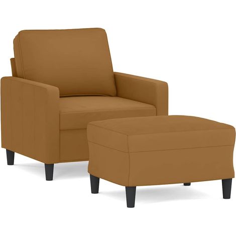 Maison Exclusive - Sessel mit Hocker Braun 60 cm Samt