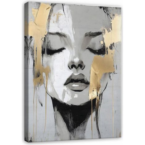 tableau pour chambre salon femme visage glamour sur toile Murale 120x80 (1/3)